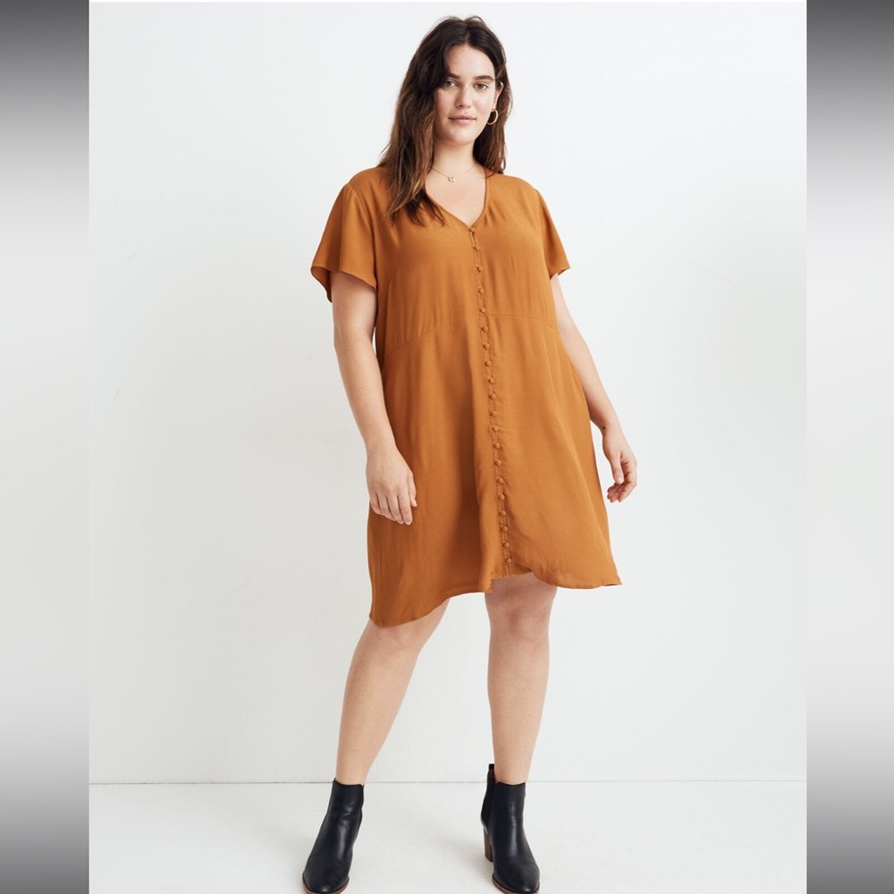 Madewell V neck button front dress XXL
